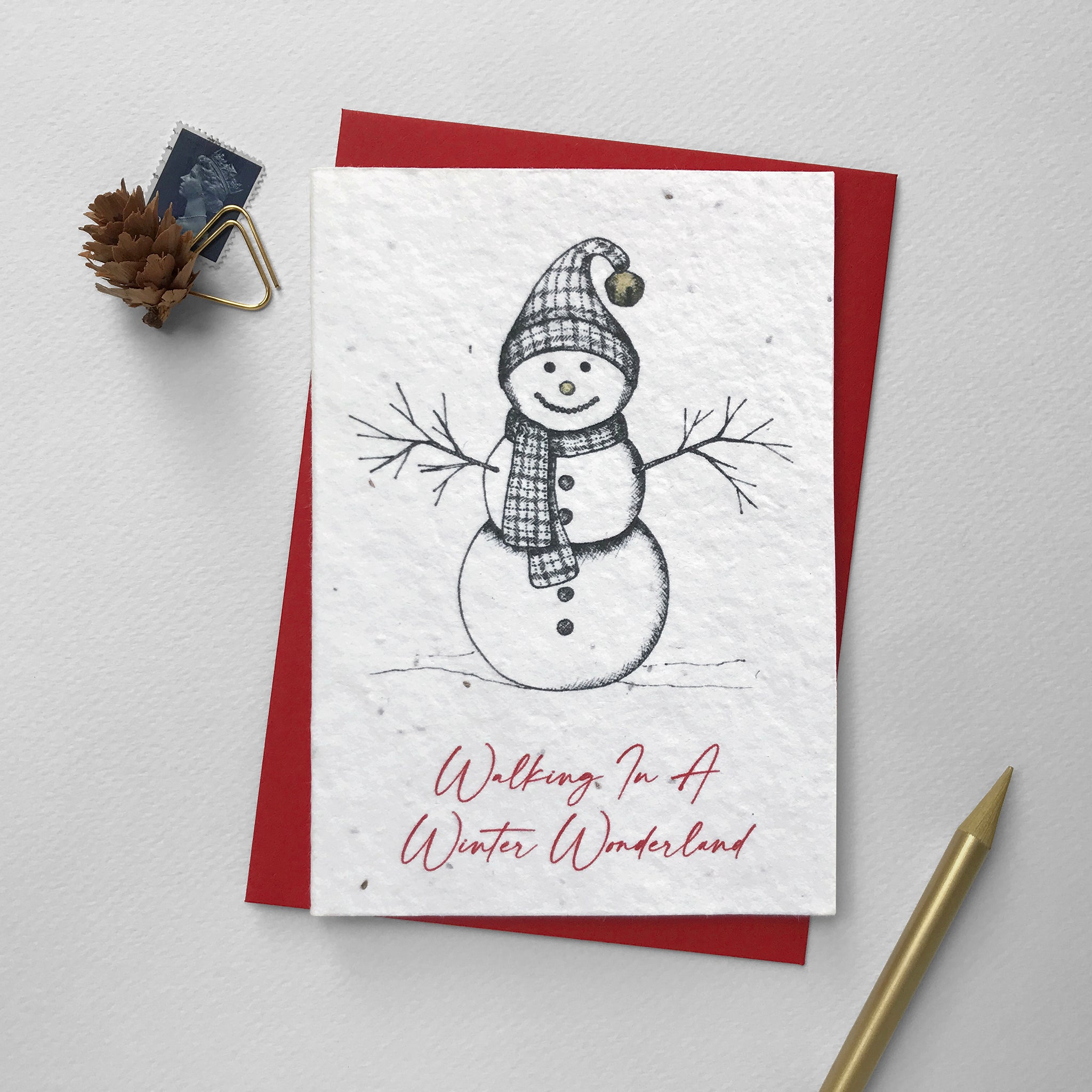 Sending Warm Wishes Watercolor Christmas Greeting Card – Letter Lane Design  Studio